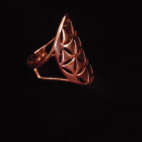 Elegant Gold Geometric Ring - Picture 3 of 4